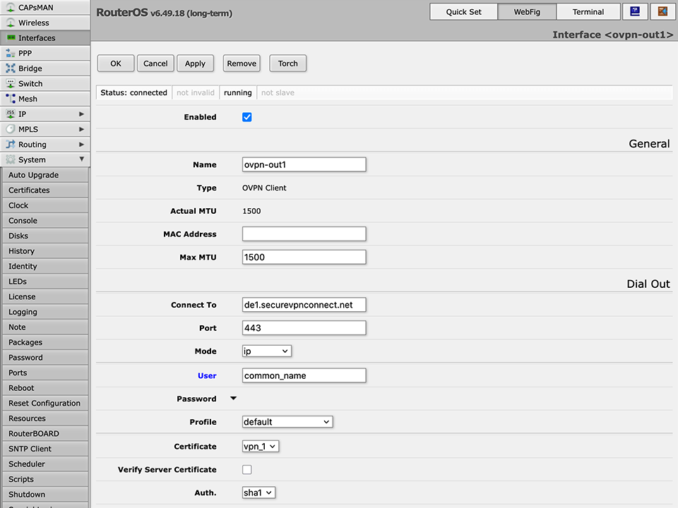 在RouterOS上设置OpenVPN，第8步