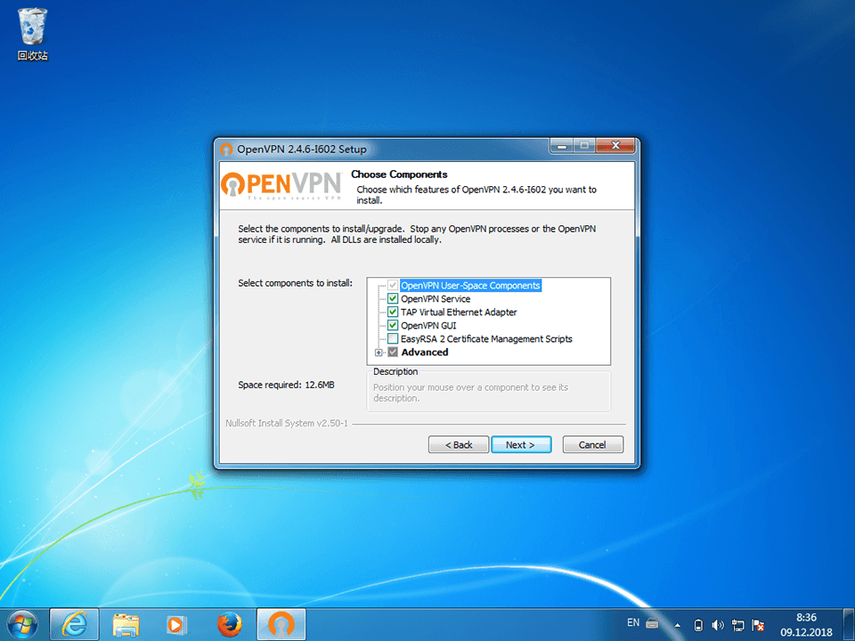 Setting up OpenVPN on Windows 7, step 5