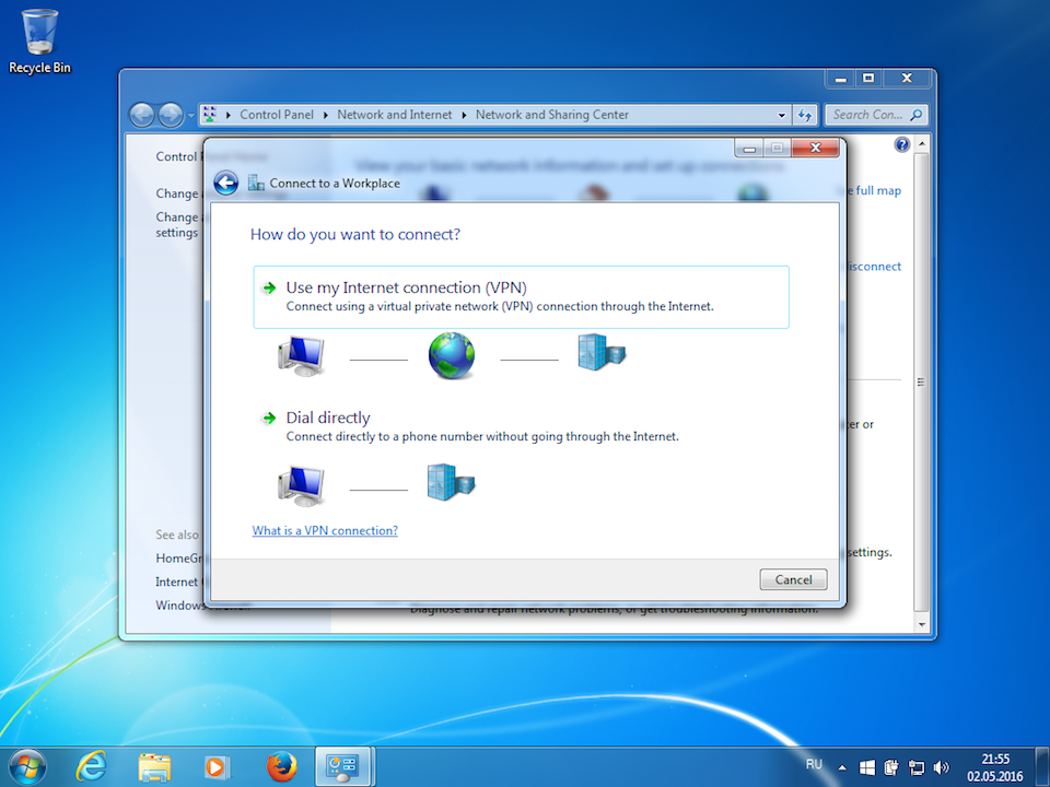 Setting up IKEv2 VPN on Windows 7, step 4