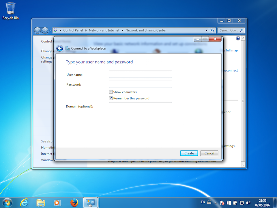 Setting up L2TP VPN on Windows 7, step 6