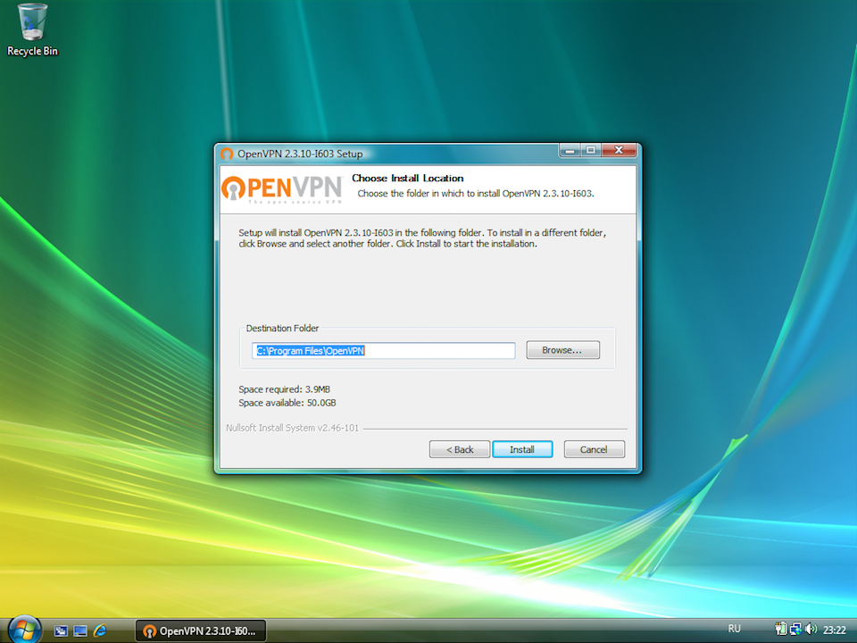 Setting up OpenVPN on Windows Vista, step 6