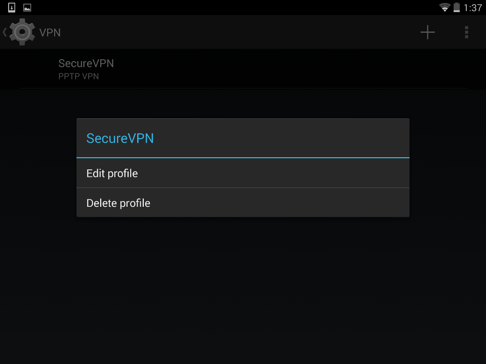 Setting up PPTP VPN on Android, step 8