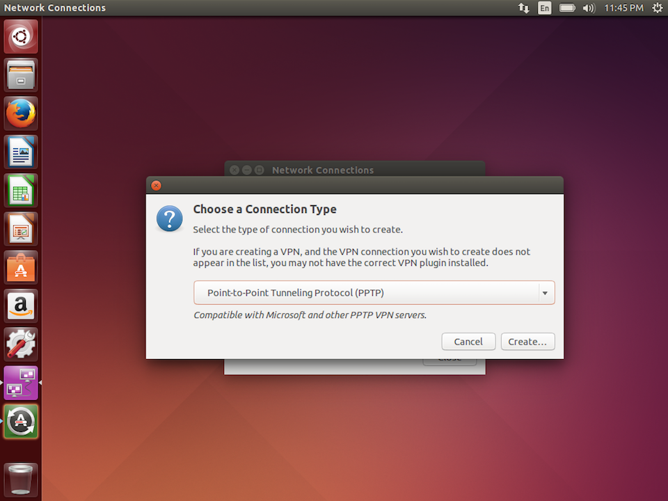 Setting up PPTP VPN on Linux, step 3