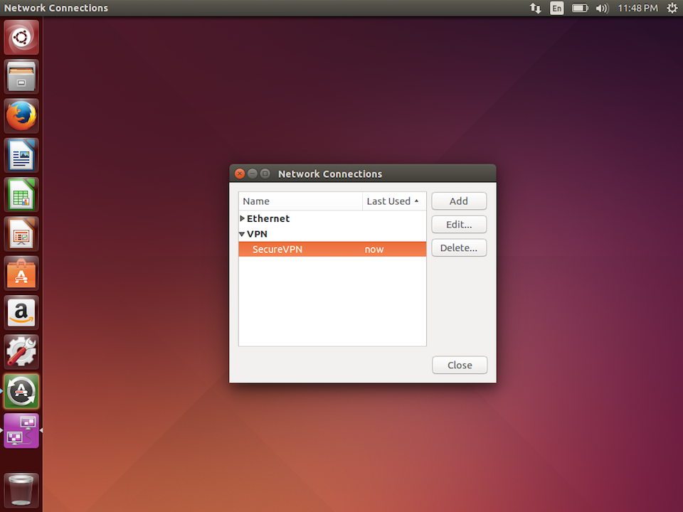 Setting up PPTP VPN on Linux, step 10