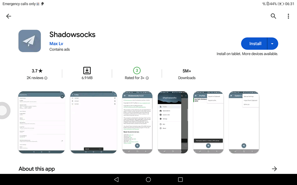 Setting up Shadowsocks on Android, step 1