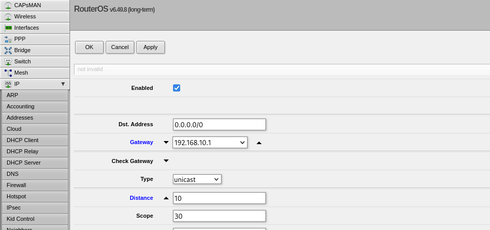 Настройка OpenVPN на Router OS, шаг 14