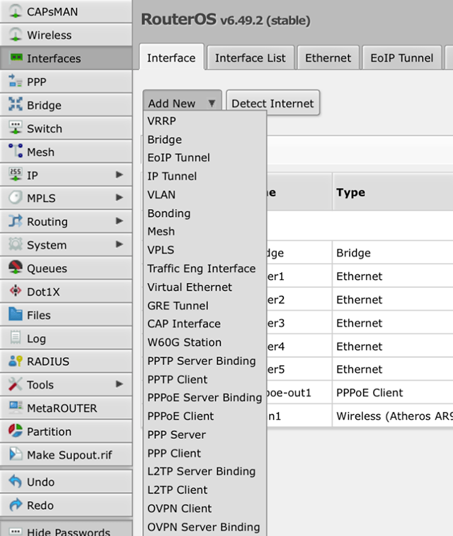 在RouterOS上设置L2TP VPN，第2步
