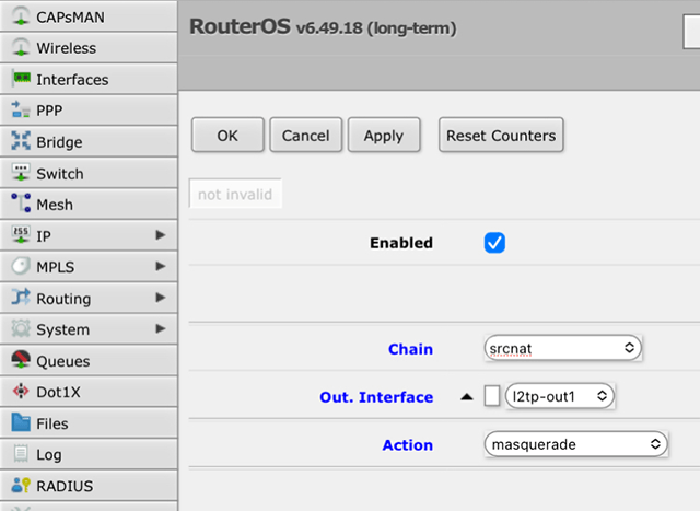 在RouterOS上设置L2TP VPN，第10步