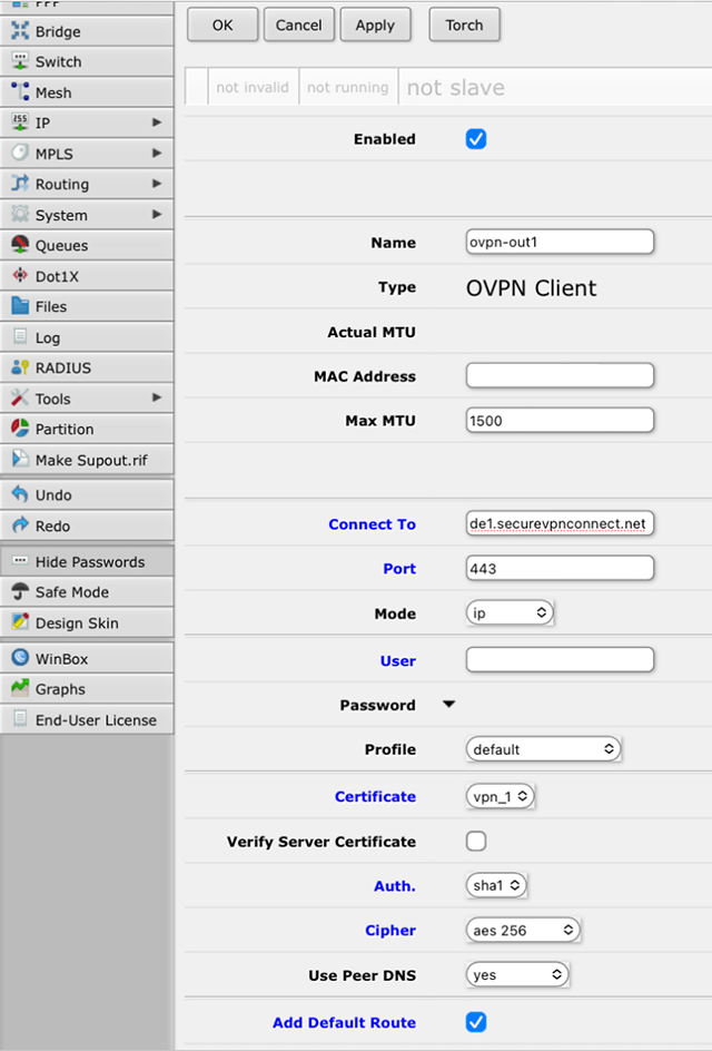 在RouterOS上设置OpenVPN，第7步