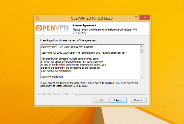 Setting up OpenVPN on Windows 8, step 4