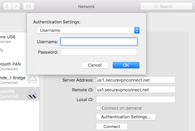 Setting up IKEv2 VPN on Mac OS X, step 5