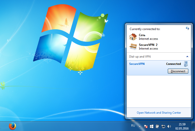 Setting up IKEv2 VPN on Windows 7, step 14