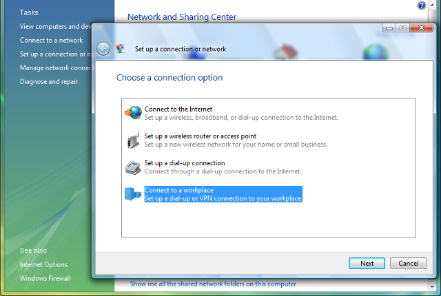 Setting up L2TP VPN on Windows Vista, step 3