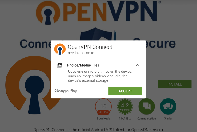 Setting up OpenVPN on Android, step 2