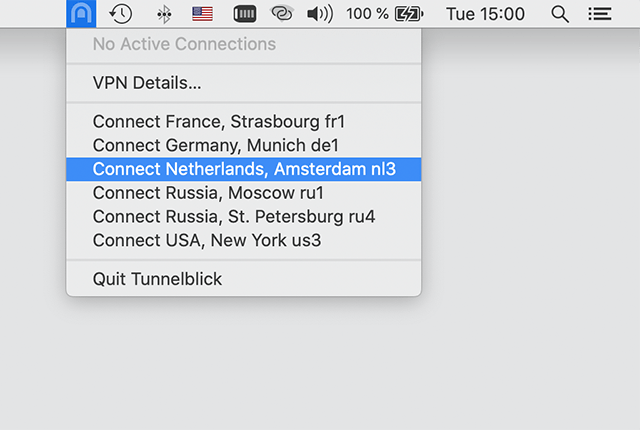 Setting up OpenVPN on Mac OS X, step 7