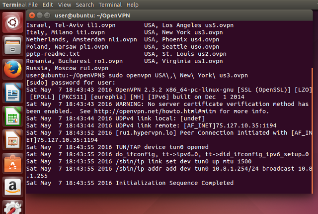 Setting up OpenVPN in Linux Ubuntu, step 7