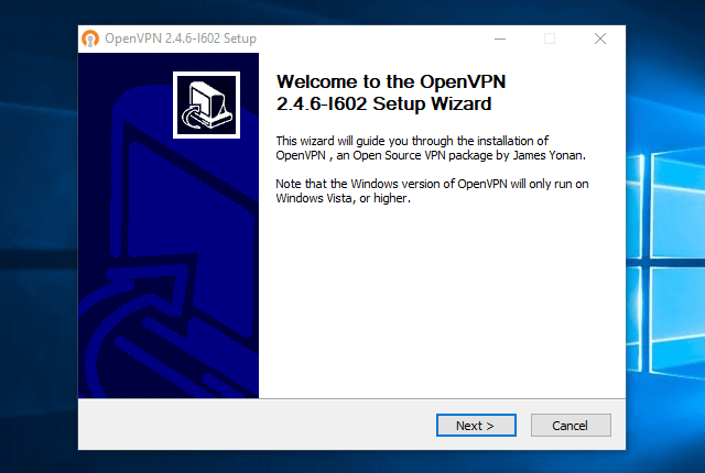 Setting up OpenVPN on Windows 10, step 3