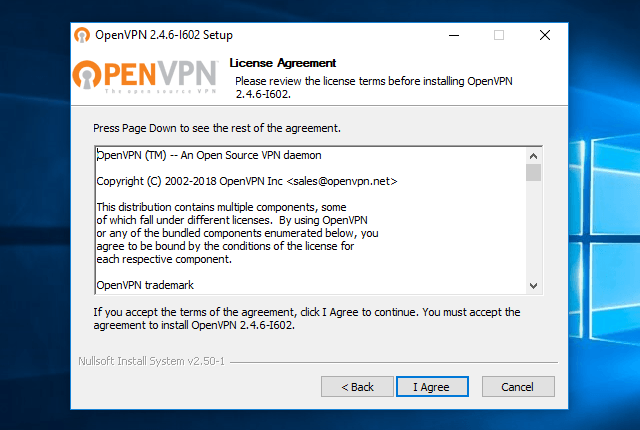 Setting up OpenVPN on Windows 10, step 4