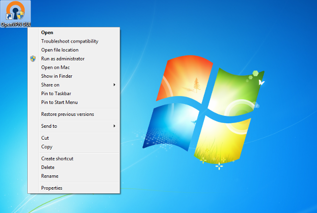 Setting up OpenVPN on Windows 7, step 9