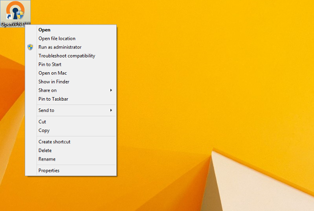 Setting up OpenVPN on Windows 8, step 9