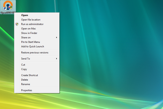 Setting up OpenVPN on Windows Vista, step 9