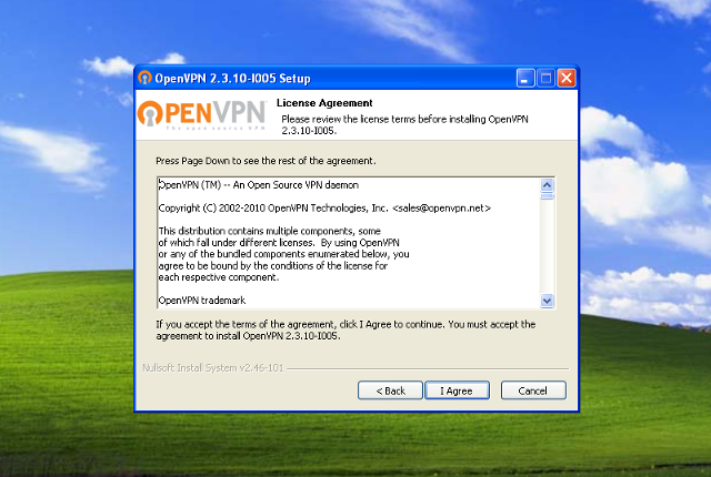 Setting up OpenVPN on Windows XP, step 4