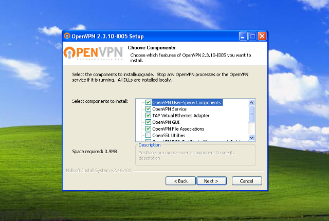 Setting up OpenVPN on Windows XP, step 5