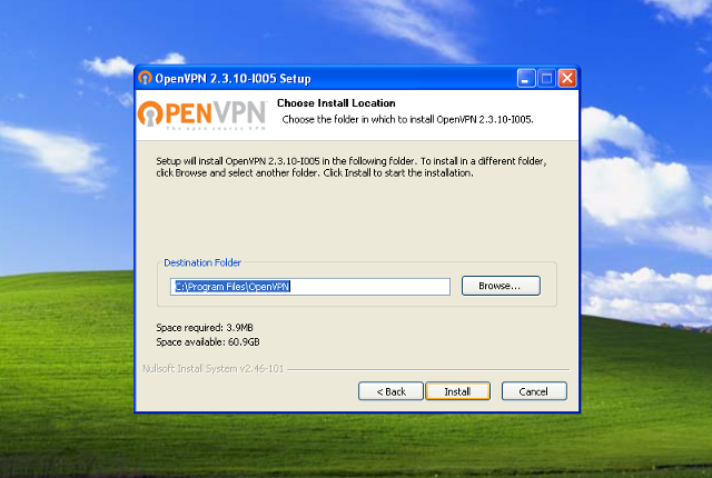 Setting up OpenVPN on Windows XP, step 6