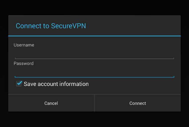 Setting up PPTP VPN on Android, step 6