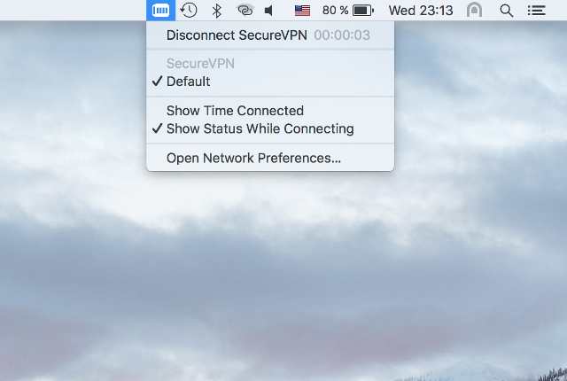 Setting up PPTP VPN on Mac OS X, step 11