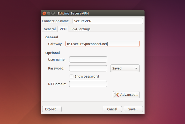 Setting up PPTP VPN on Linux, step 4