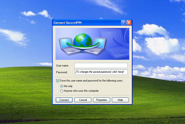 Setting up PPTP VPN on Windows XP, step 11