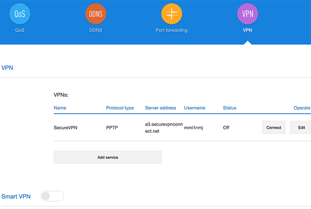 Setting up PPTP VPN on Xiaomi Mi Router 4A, step 4