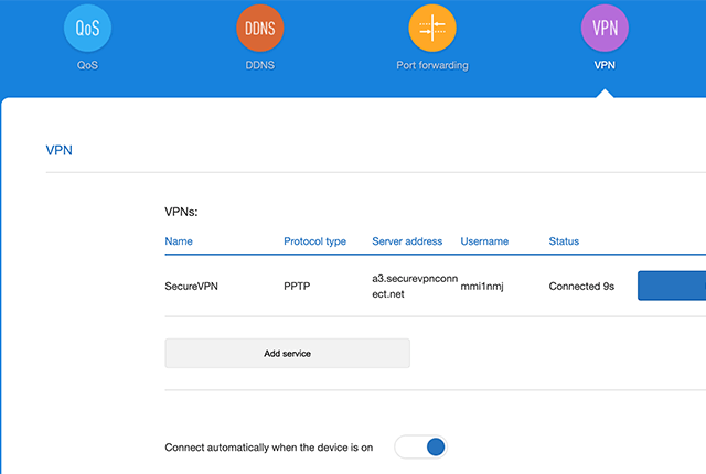 Setting up PPTP VPN on Xiaomi Mi Router 4A, step 5