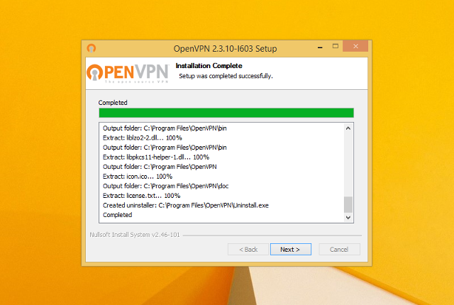 Настройка OpenVPN на Windows 8, шаг 8