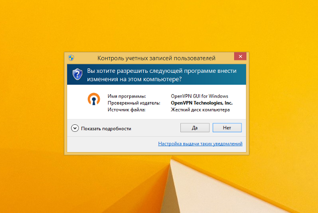 Настройка OpenVPN на Windows 8, шаг 15